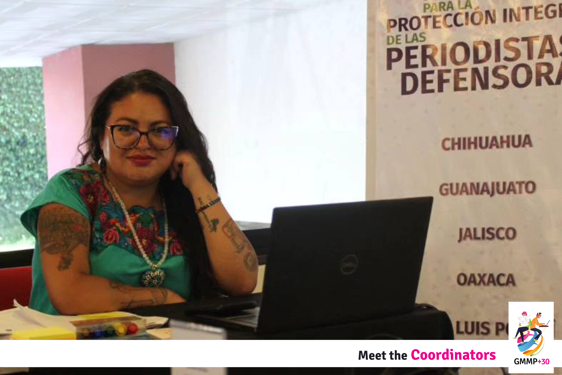 GMMP Mexico & Latin America Coordinator Cirenia Celestino Ortega at her desk